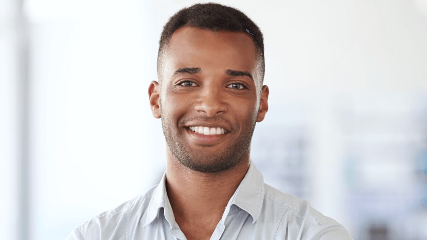 man with short hair